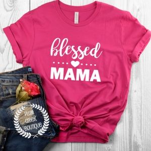 Women's TShirts with Sayings - Blessed Mama - NEW
